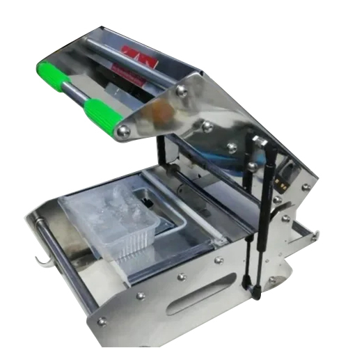 250 GM Tray Sealer - 220 Volt Voltage, Silver Color | Manual Operation, 400 Tray Production Capacity Per Hour