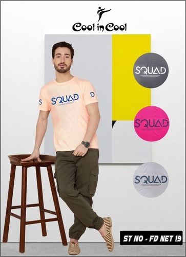 Mens Trending Wear T-Shirt - Polyester Half Sleeve, Moisture-Wicking, Quick-Drying, Regular Length, Round Neck, O-Neck Design, Printed Pattern, Sizes S-XL