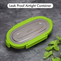 Ganesh Solo Oval 650 Stainless Steel Leak Proof Airtight Lunch Pack For Office And School Use