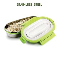 Ganesh Solo Oval 650 Stainless Steel Leak Proof Airtight Lunch Pack For Office And School Use