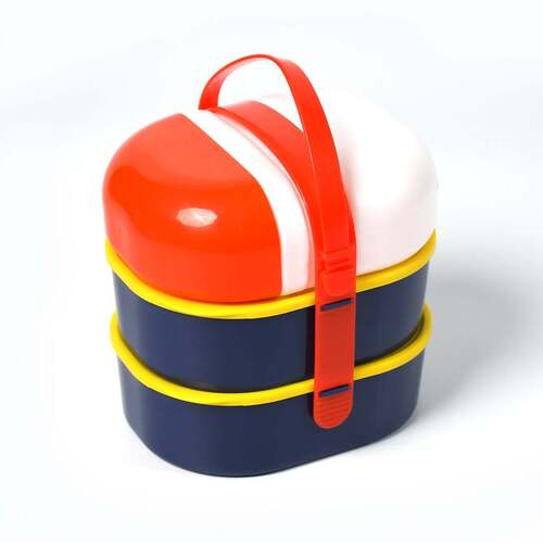 Mr. Chef Smart Lunch Box Capsule Shape Strap-on Lunch Box With Water Bottle And Handle