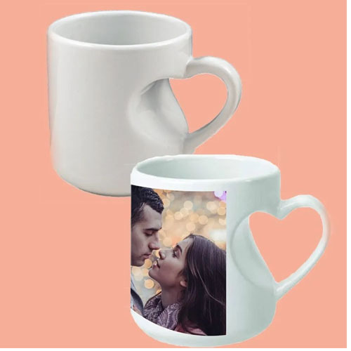 SUBLIMATION  BODY HEART HANDLE WHITE MUG