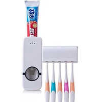 Automatic Toothpaste Dispenser Cum Plastic Toothbrush Holder