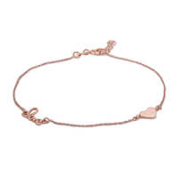 Love And Heart Charm Anklet