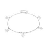 Multi-Charm Sea Theme Silver Anklet