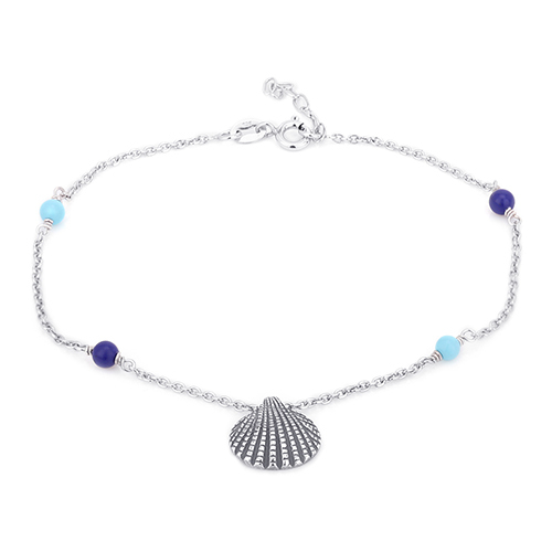 Sea Shell Charm And Beads Anklet