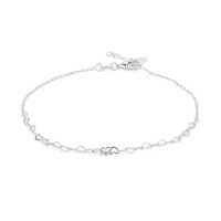 Interlinked Multi Open Heart Silver Anklet