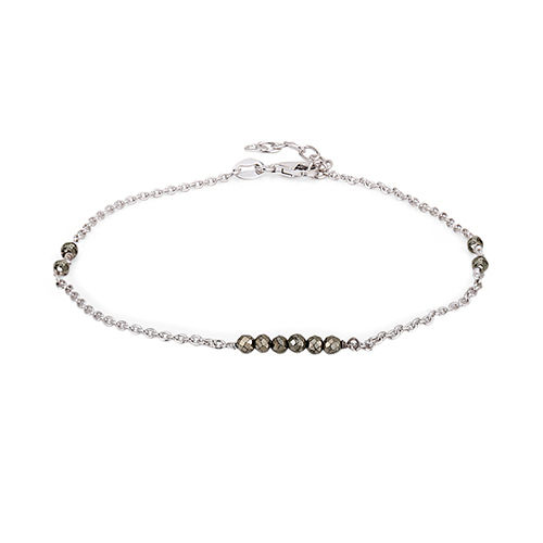 Fancy Beaded Silver Anklet