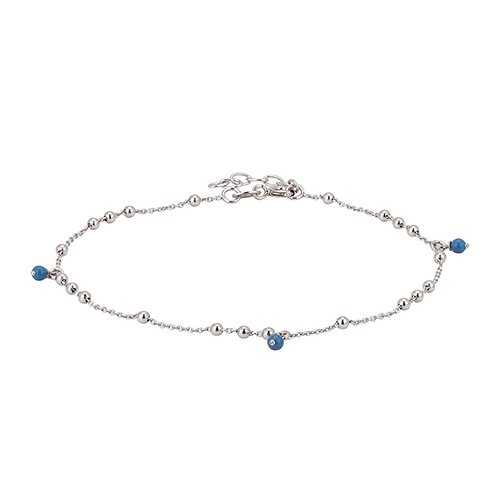Dangling Lapis Stone Beaded Chain Anklet