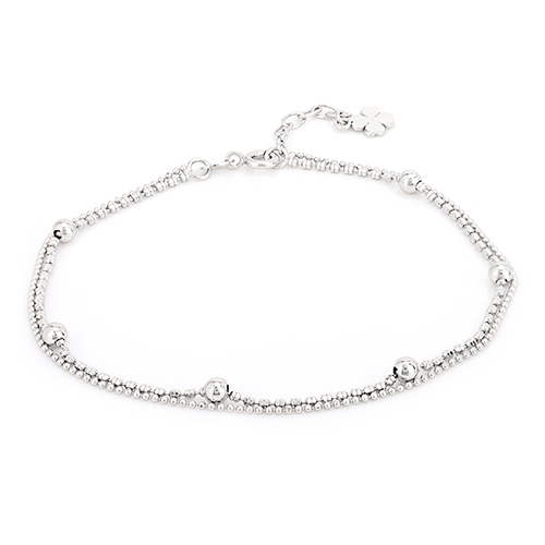 Fancy Double Layered Beaded Chain Anklet