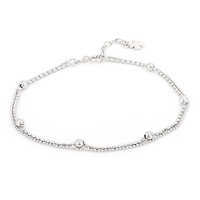 Fancy Double Layered Beaded Chain Anklet