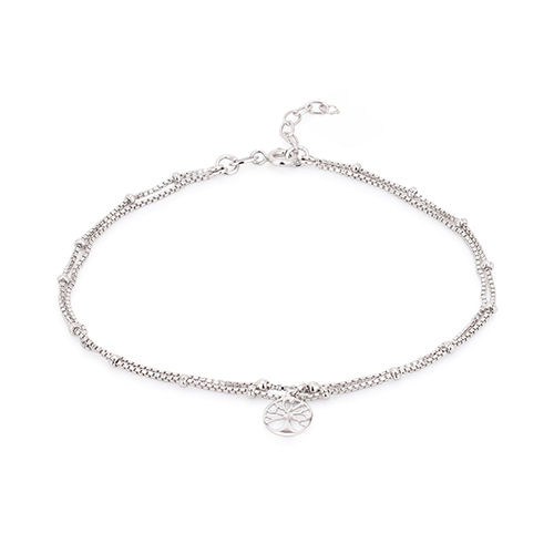 Beaded Multi-chain Silver Anklet Gender: Women