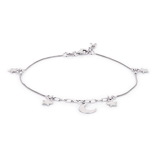 Hanging Moon And Star Anklet