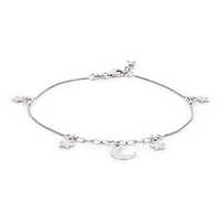 Hanging Moon And Star Silver Anklet