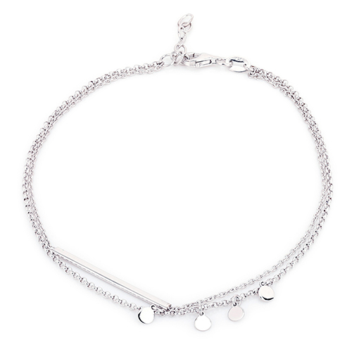 Bar And Disc Charms Anklet
