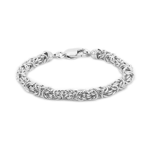 Handmade Fancy Byzantine Chain Silver Bracelet