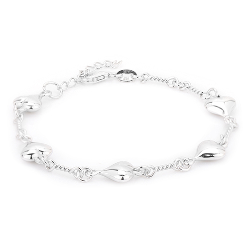 Sewn In Sequence Puffed Heart Bracelet
