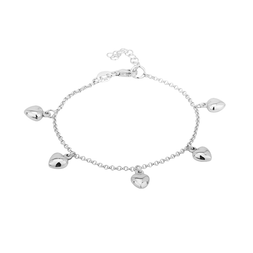 Dangling Puffed Heart Bracelet