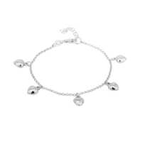 Dangling Puffed Heart Bracelet