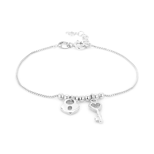 Heart Lock And Key Bracelet