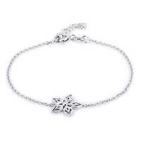 Flower Charm Silver Bracelets