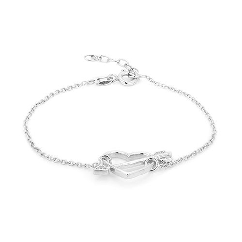 Lovestruck Heart And Arrow Silver Bracelet