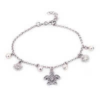 Dangling Multi Charm Sea Theme Silver Bracelet