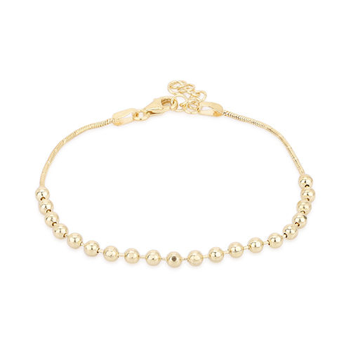 Modern 18K Gold Plated Beaded Silver Bracelet