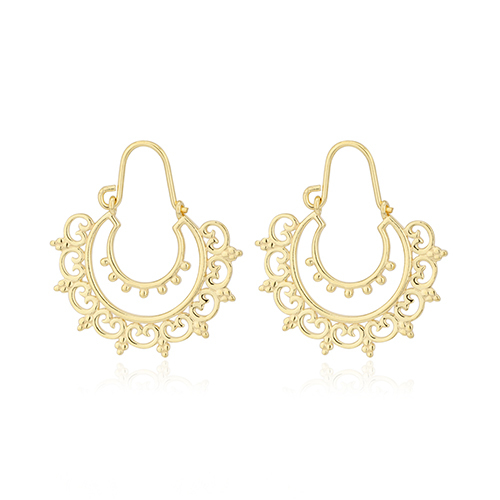 18K Gold Plated Morocon Style Filigree Earrings