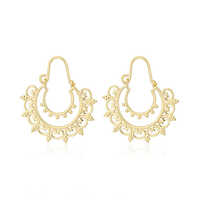 18K Gold Plated Morocon Style Filigree Silver Earrings