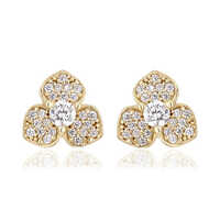 18K Gold Plated Jewelry Floral Stud Earrings