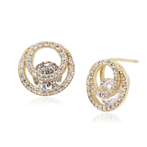 18K Gold Plated Helical-Shape Stud Earring