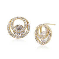 18K Gold Plated Helical-Shape Stud Silver Earring