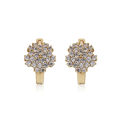 18K Gold Plated Jewelry Small Floral Huggies Earring