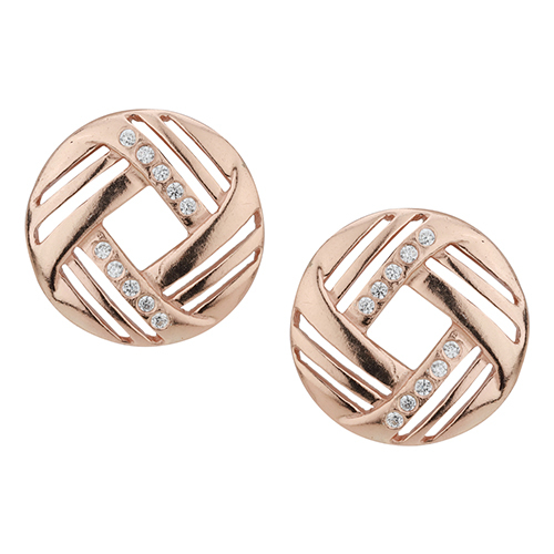 Knot Stud Earring With Cubic Zirconia Stones