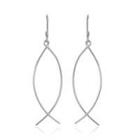 Ichthys Fish Silver Earrings