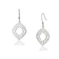 Dangling Intricate Filigree Oval Silver Earring