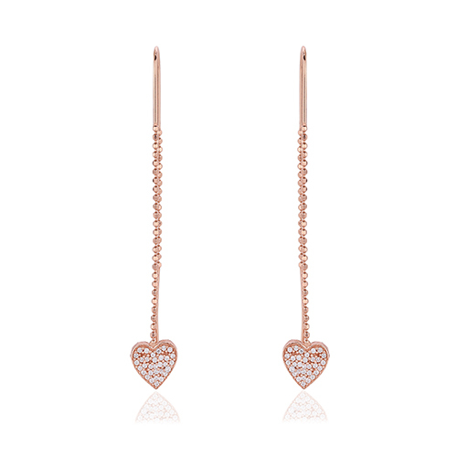 Heart Thread Through Earrings