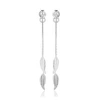 Fancy Dangling Multi-Feather Drop Earrings