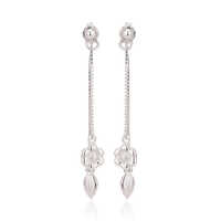 Dangling Front And Back Flower Leaf Earring