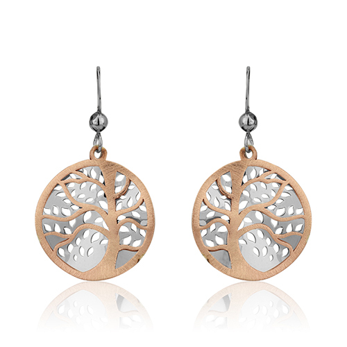 Two Tone Jewelry Tree Of Life Drop Designer Earrings