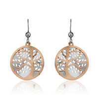 Two Tone Jewelry Tree Of Life Drop Designer Earrings