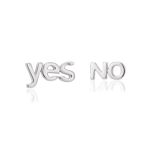 Yes And No Word Stud Earrings