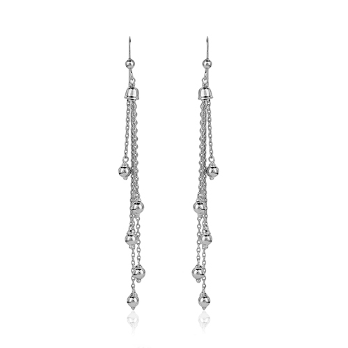 Multi Strand Beaded Chain Tassel Earrings