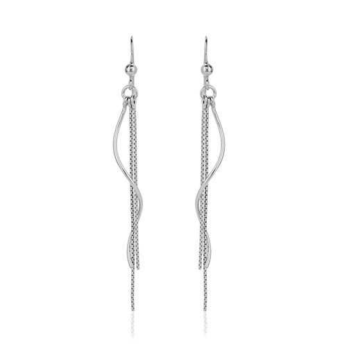 Designer Twisted Wire Silver Earrings