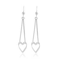Sterling Silver Dangling Heart Earrings
