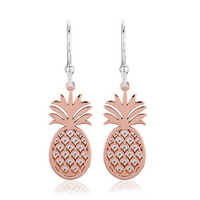 Two Tone Light Weight Pineapple Earrings