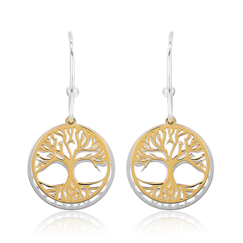 Tree Of Life Half Hoop Earrings