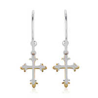 Florentine Cross Half Hoop Earrings