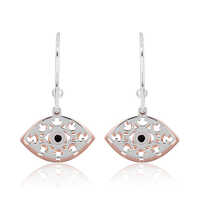 Light Weight Evil Eye Half Hoop Earrings